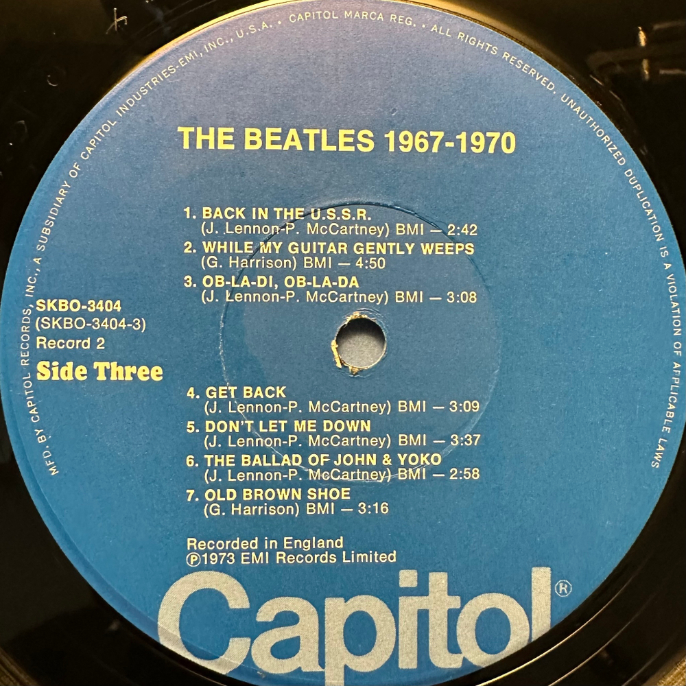 The Beatles ‎– 1967-1970 2LP (США 1976г.)