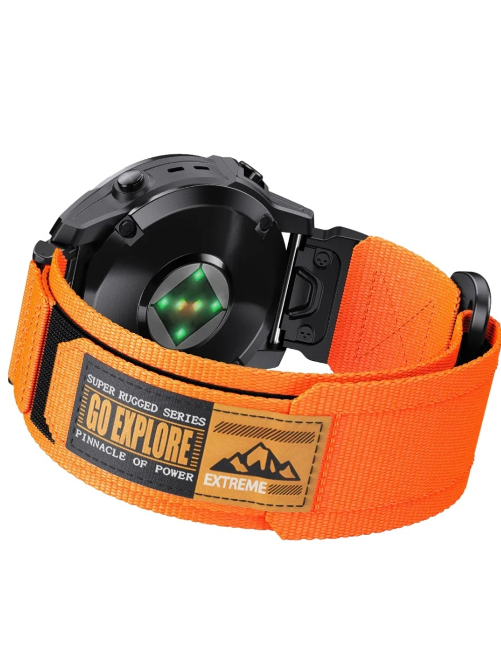 Нейлоновый ремешок 26 мм для Garmin (циферблат 51мм) QuickFit на липучке (Оранжевый)