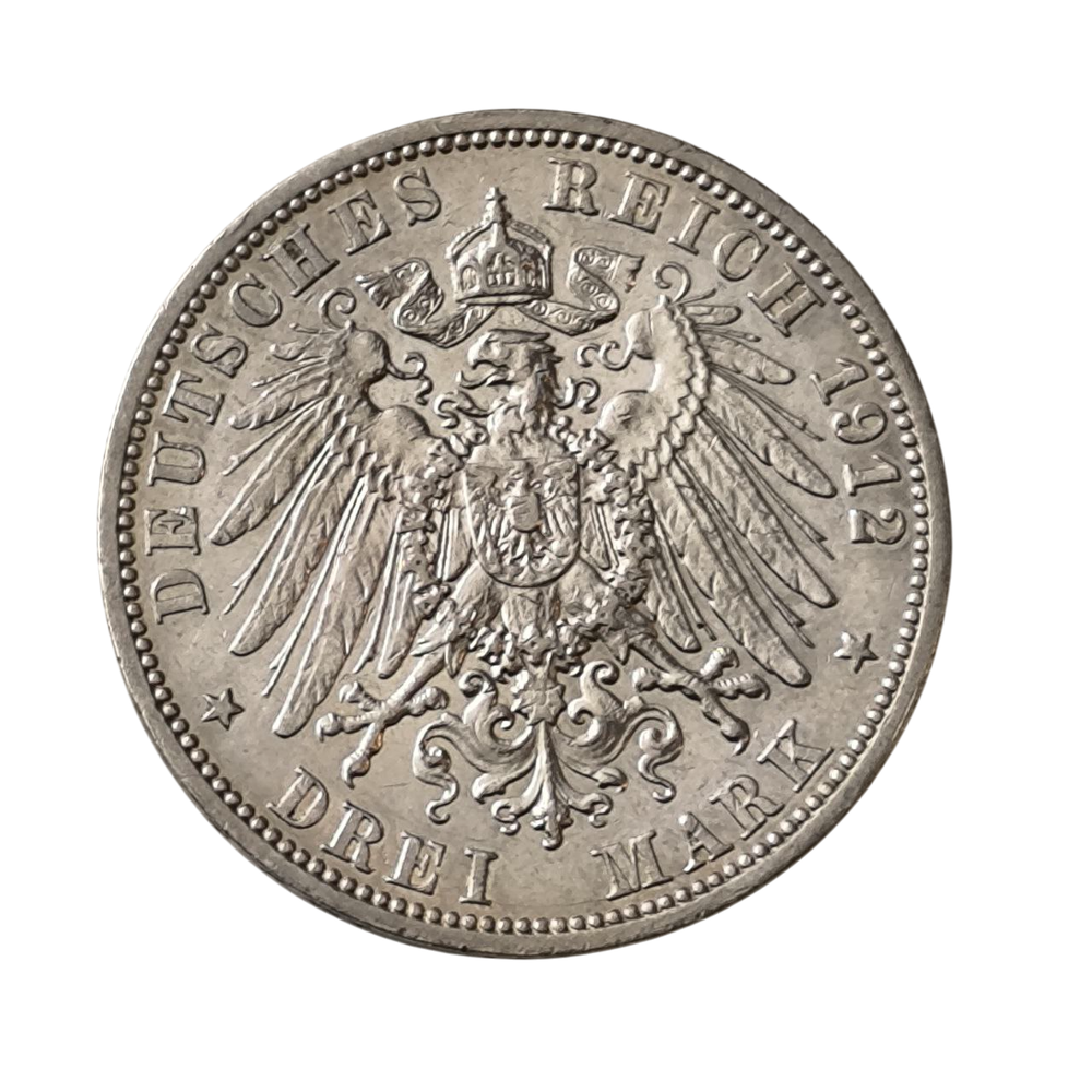 Монета Германская Империя 3 марки 1912 год, Пруссия