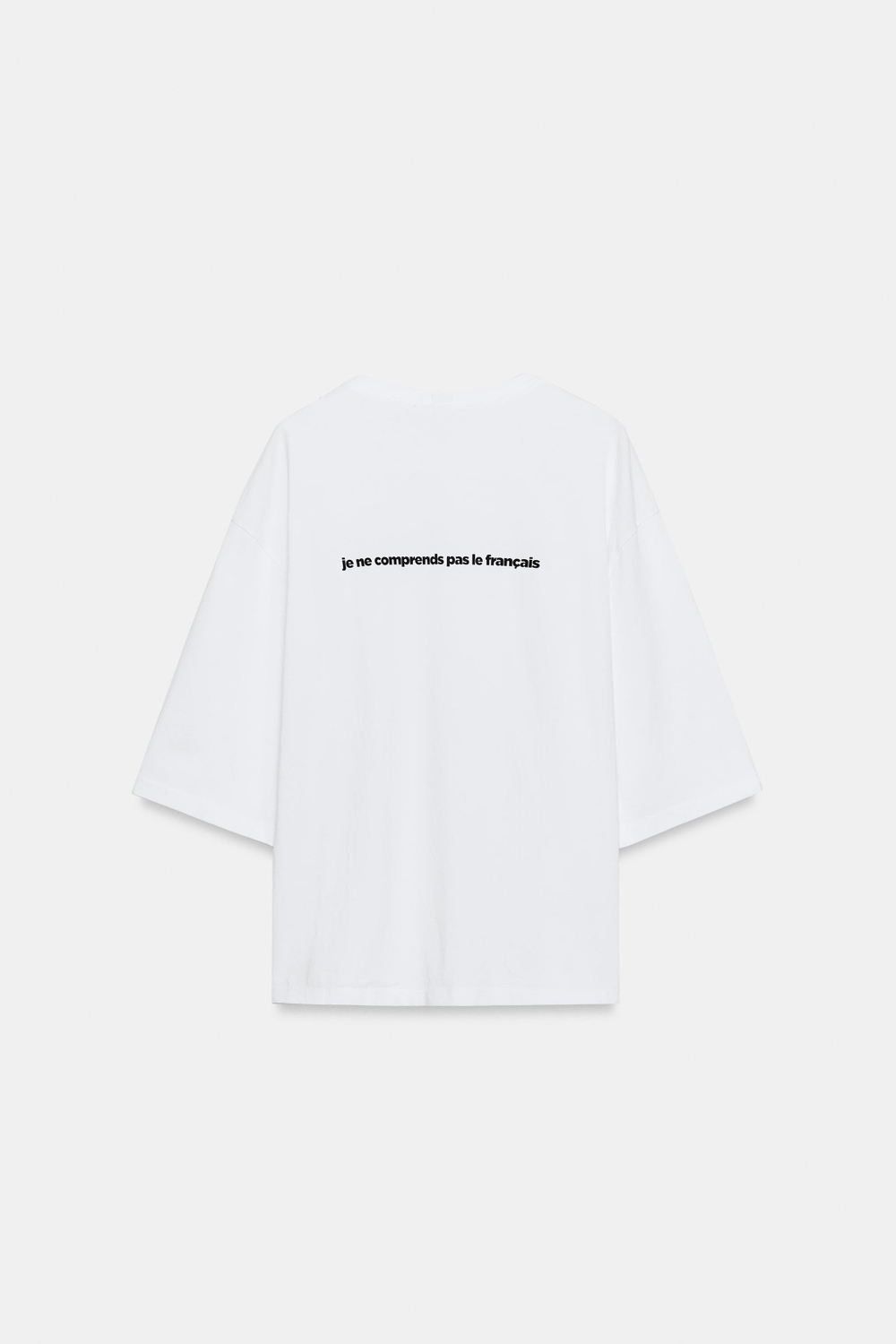 ZARA ФУТБОЛКА С НАДПИСЬЮ, ЖЕЛТОВАТО-БЕЛЫЙ
