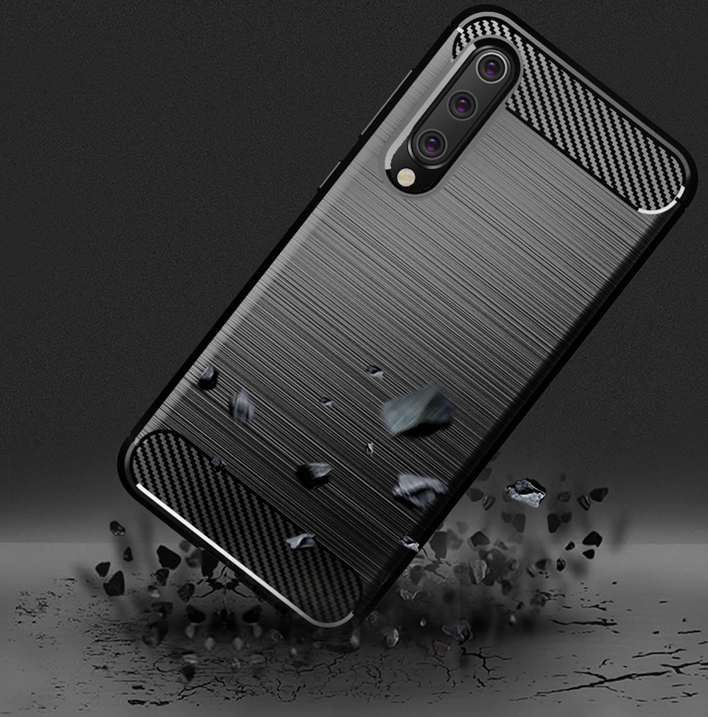 Чехол для Xiaomi Mi 9 SE цвет Black (черный), серия Carbon от Caseport