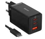 Сетевое зарядное устройство Baseus GaN5 Pro 2C+U 65W черный