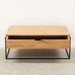 Журнальный столик 110х65 с ящиком из дикого дуба