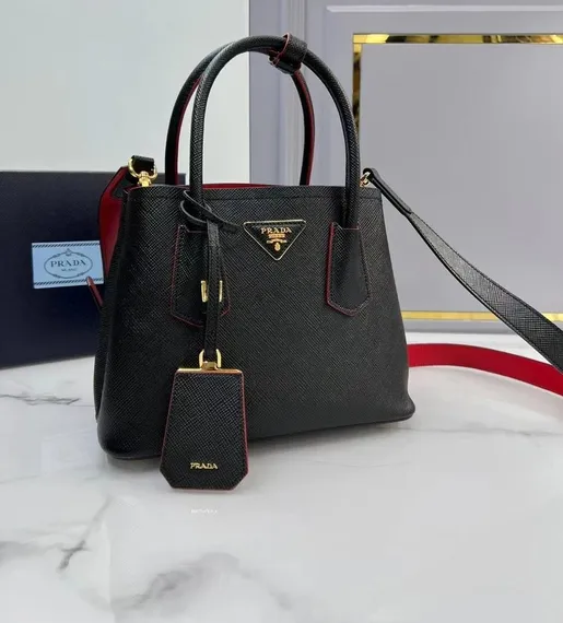 Сумка Prada Double Mini из сафьяновой кожи