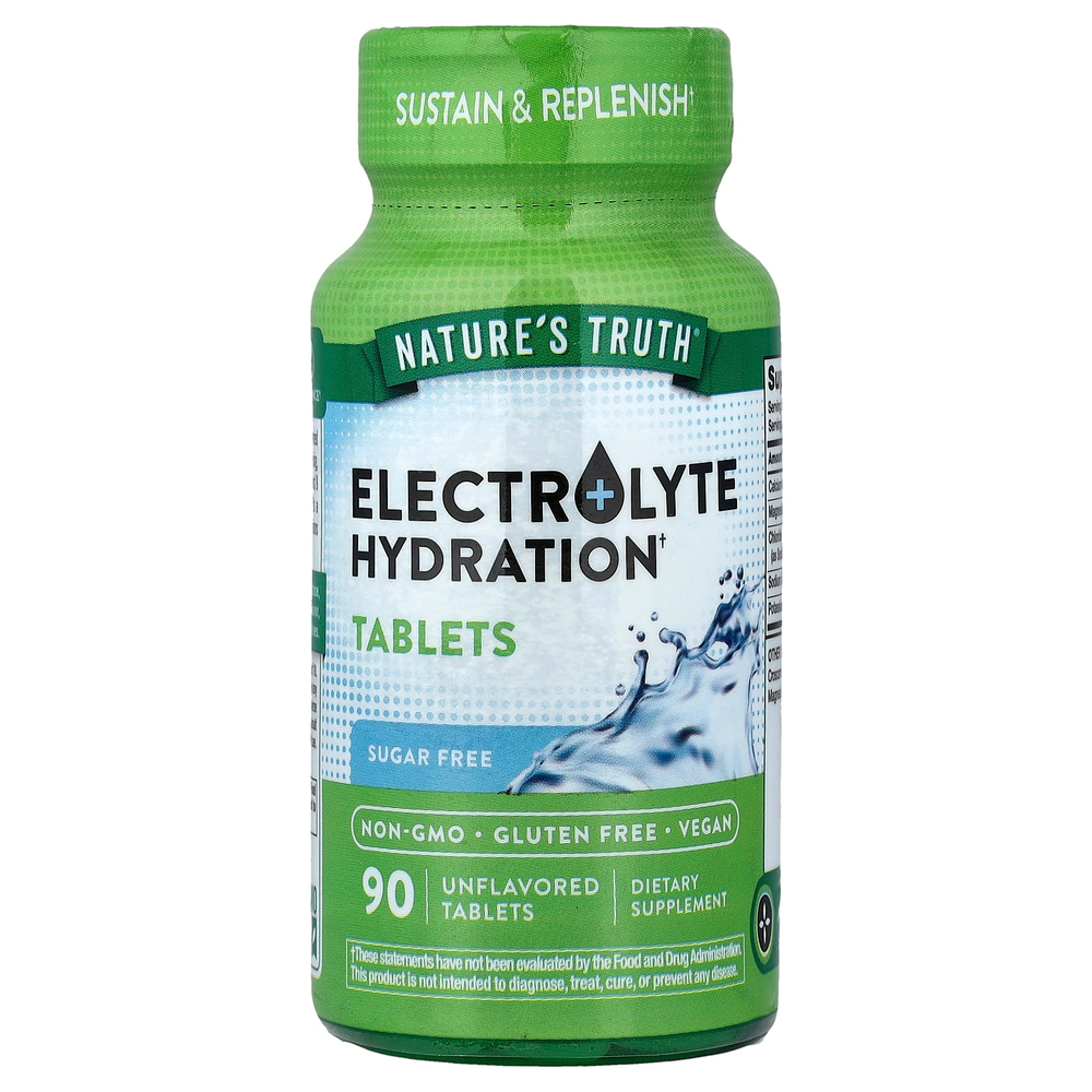Nature's Truth, Electrolyte Hydration, без добавок, 90 таблеток