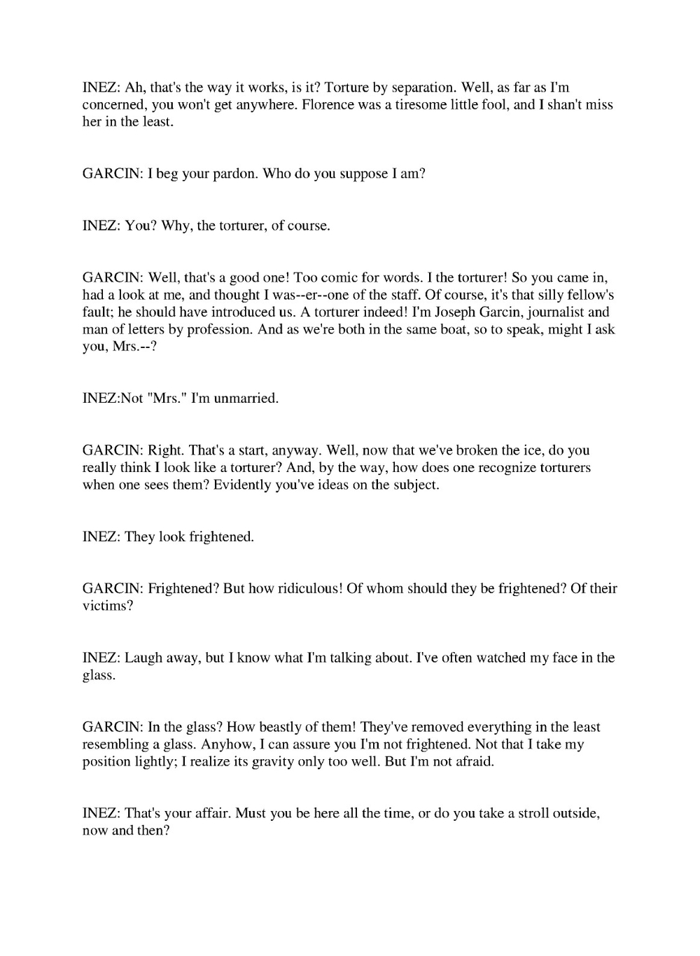 No Exit | Jean Paul Sartre