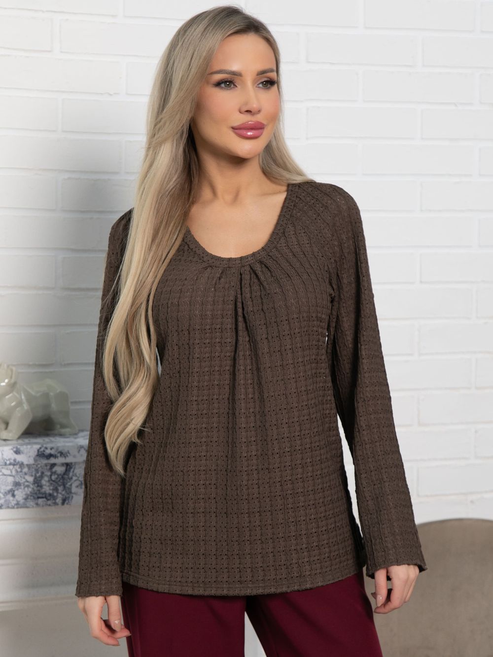 Блуза Маллуя (кофе) Б15167-4М LT Collection