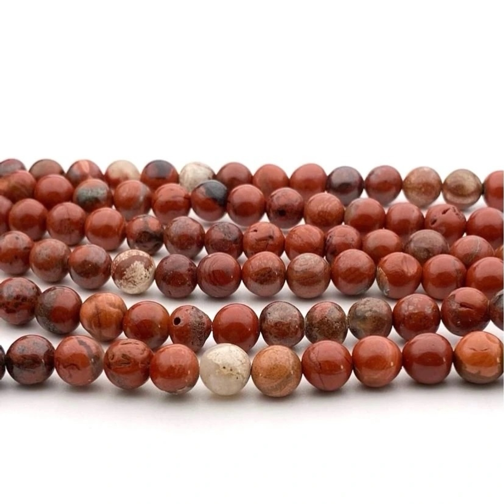 41053 Яшма красная шар гладкий 8мм 38см