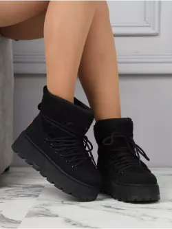 Зимние угги натуральный мех на платформе