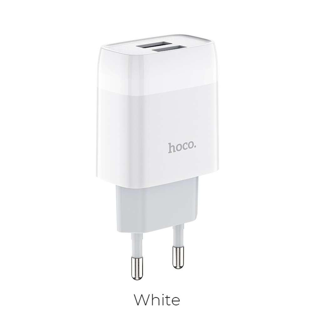 Сетевой адаптер питания HOCO C73A 2USB 2.1A (белый)