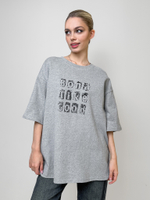 Футболка LJHY 2504 однотонная с принтом на груди