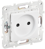 SKANDY Розетка без заземления с защитными шторками 10А SK-R01W арктический белый IEK
