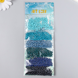 Бисер круглый 6/0 "Синяя лазурь" 6 цветов х 10 гр 20х8 см   9358796