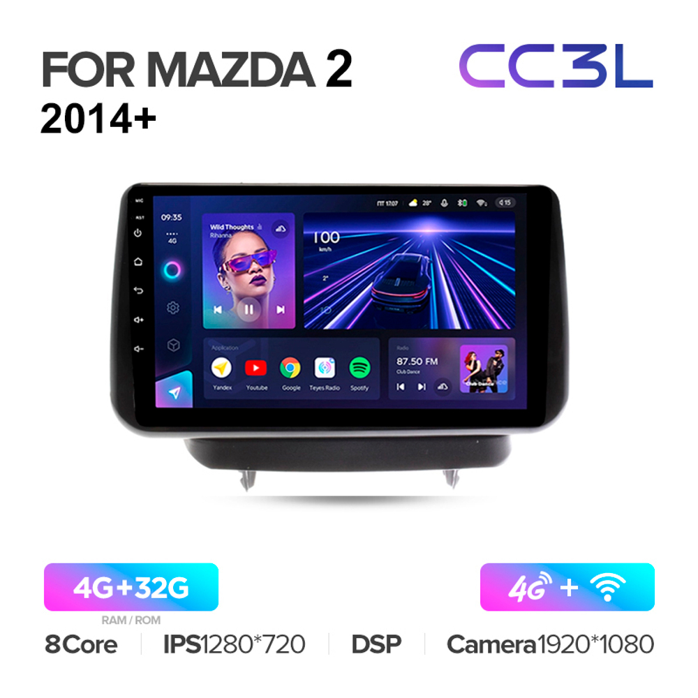 Teyes CC3L 9"для Mazda 2, Demio, CX-3 2014+