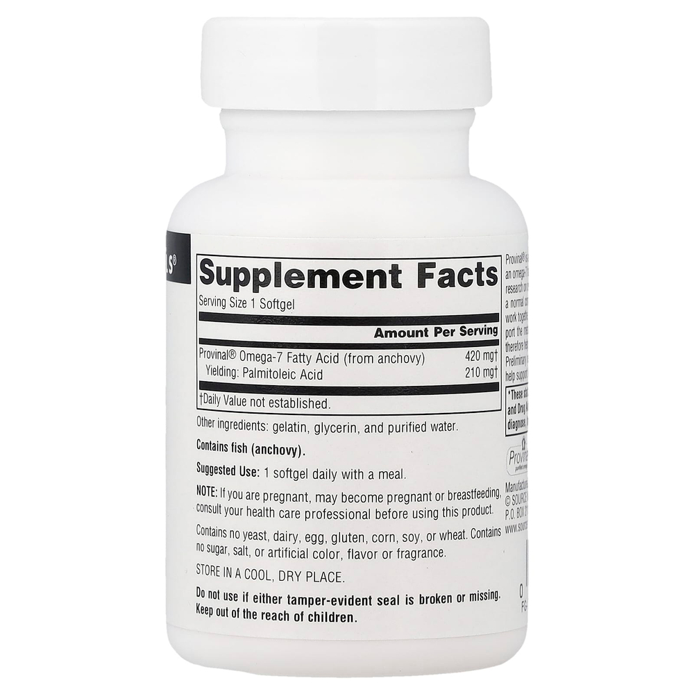 Source Naturals, Provinal® Omega-7, 30 капсул