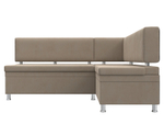 Диван кухонный угловой Стайл правый угол, Бежевый, Велюр, 111658