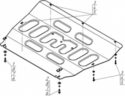 Защита картера двигателя, КПП. 2 мм, Сталь. для Omoda C7 2025-н.в., Motodor.79016