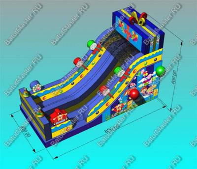 Надувной батут-горка "Подарок" 8*4*6 м