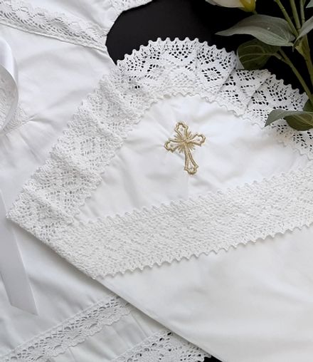 Крестильная пеленка  " Ажурный хлопок"