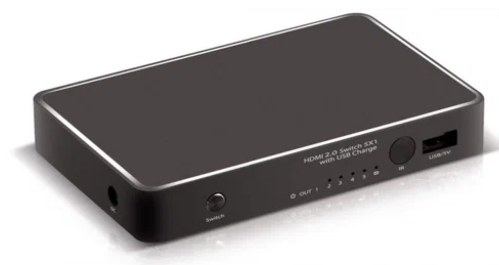 Greenconnect Переключатель HDMI V2.0 +USB Charge 5 к 1 серия Greenline
