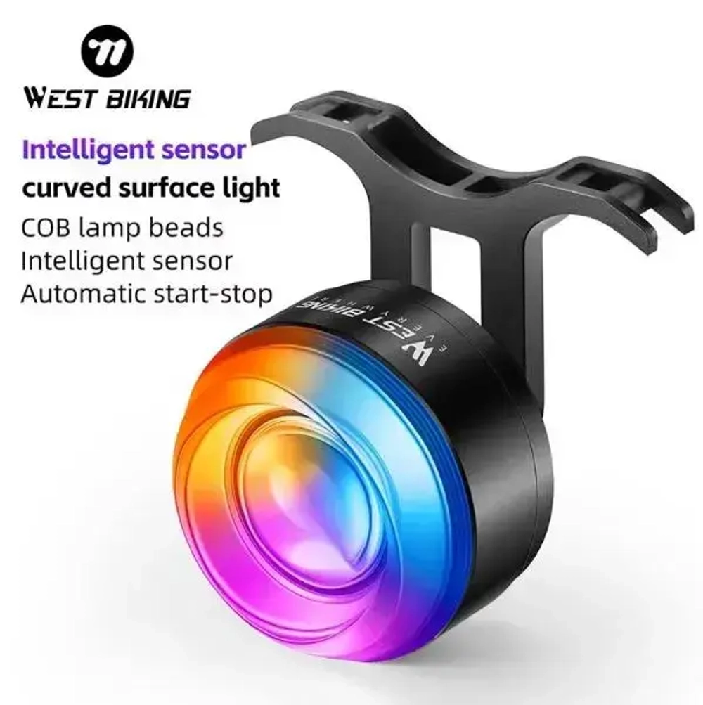 Фонарь велосипедный, задний West Biking YP0701437 (аккум. 400 mAh)