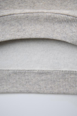 ZARA ТОЛСТОВКА С КОНТРАСТНЫМ ВОРОТНИКОМ, СЕРЫЙ С МЕЛАНЖЕВЫМ ЭФФЕКТОМ