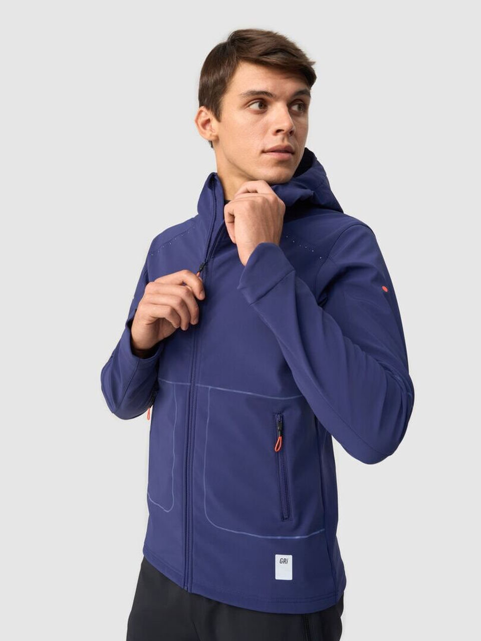 Зимняя беговая куртка GRI Темп 5.0 мужская темно-синяя