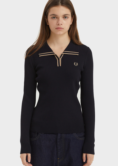 Рубашка-поло FRED PERRY Ribbed Knitted Polo Shirt