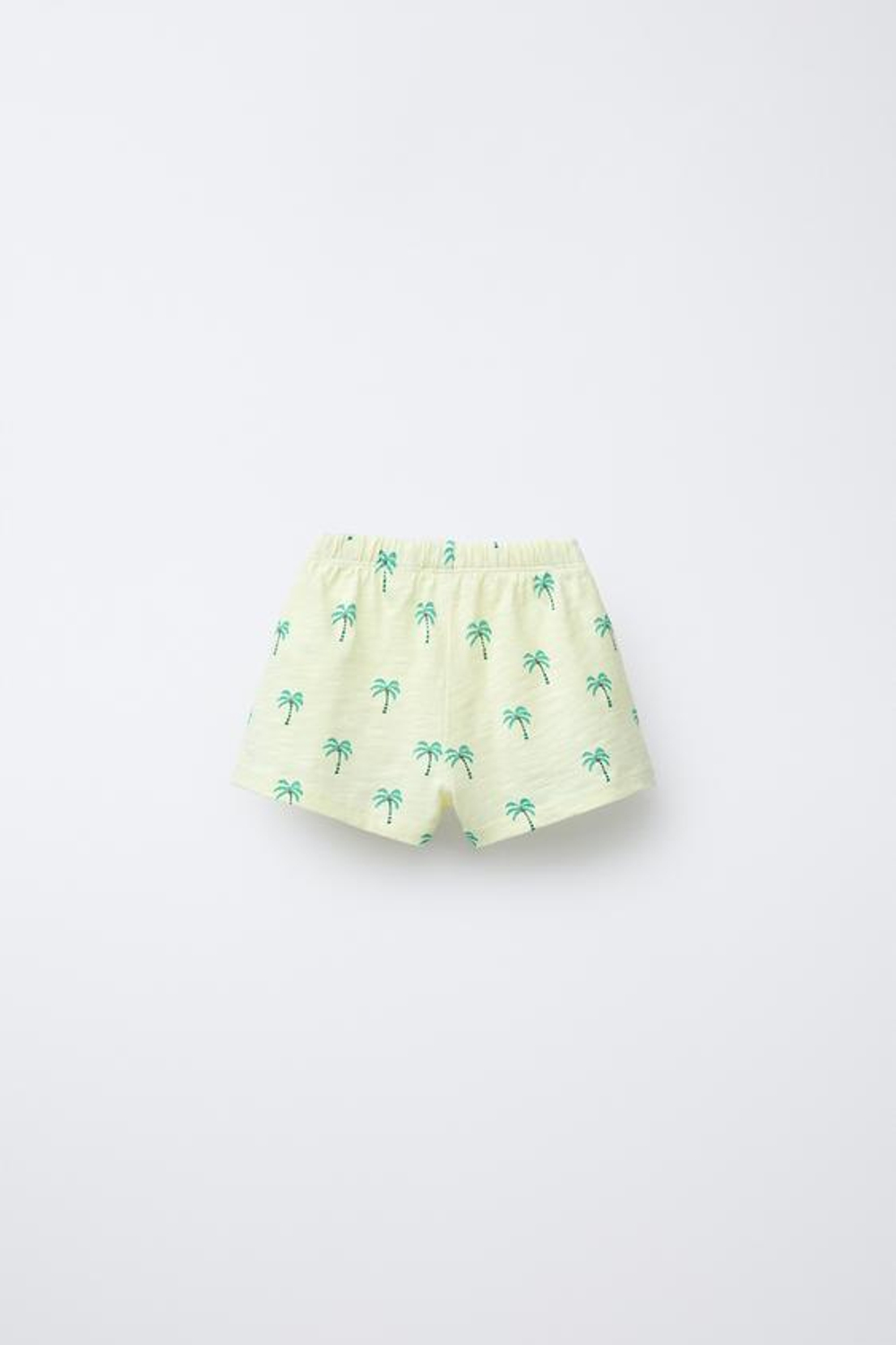 ZARA ШОРТЫ С ПРИНТОМ «ПАЛЬМЫ», СВЕТЛО-ЖЕЛТЫЙ