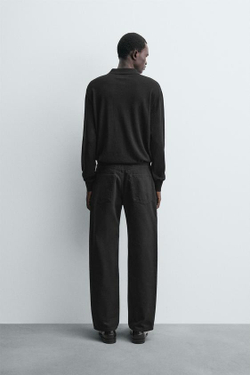 ZARA ДЖИНСЫ STRAIGHT ДЛИНОЙ ДО ЩИКОЛОТКИ, ЧЕРНЫЙ