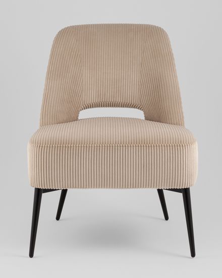 Кресло лаунж Бостон велюр рельефный бежевый