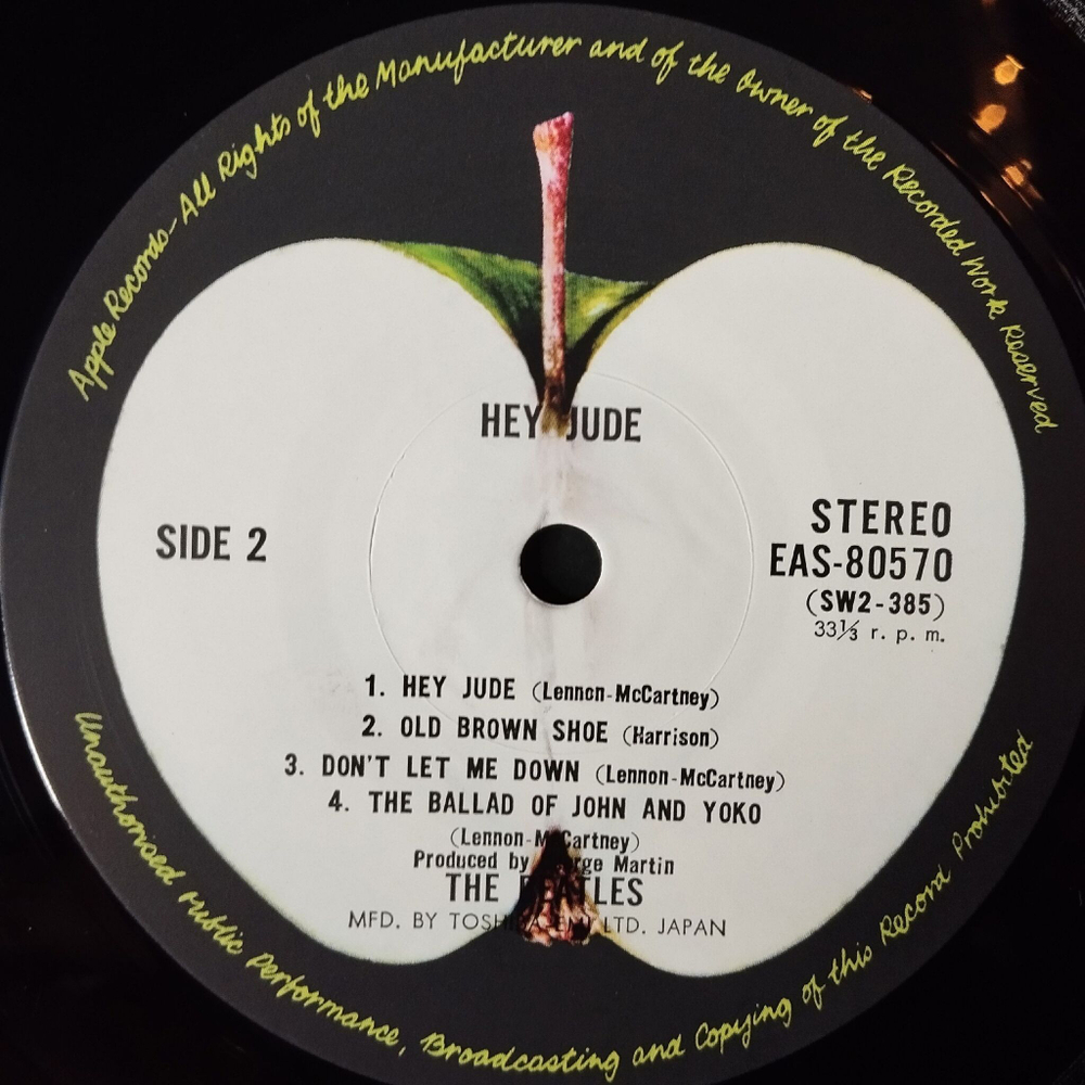 Винтажная виниловая пластинка LP The Beatles Hey Jude (Japan 1976) (Obi) Old Brown Shoe