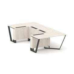 Steel Meet Стол переговорный П-образный KDK-PR.B.SP-07P Денвер Светлый/Металл Антрацит 1600*3200*750