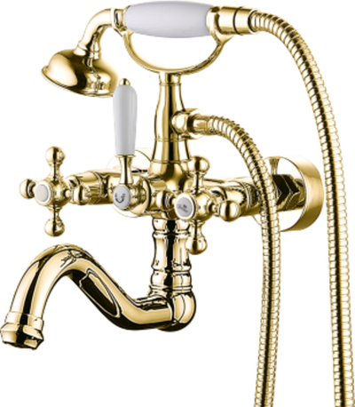 09035-E Смесител 2-ух руч. для ванны ЗОЛОТО GANZER  (6/1шт)
