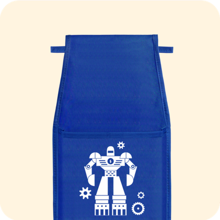 Кармашки в садик 85х20 Робот (синий)