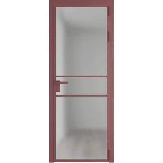 Алюминиевая дверь 2AG красный антрацит остеклённая