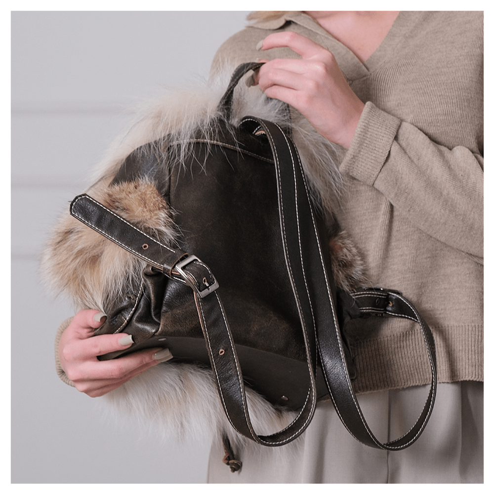 Меховой рюкзак «Пушистый из рыси»