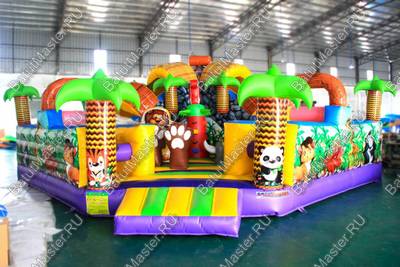 Надувной батут "В гостях у зебры" размер 7*7*4 м