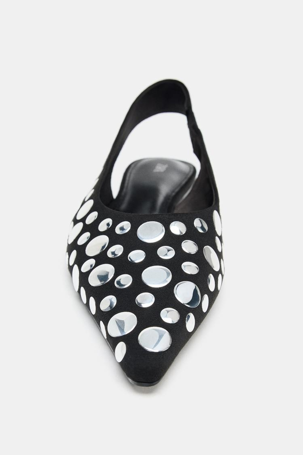 ZARA ТУФЛИ-МЮЛИ С ЗАКЛЕПКАМИ, ЧЕРНЫЙ