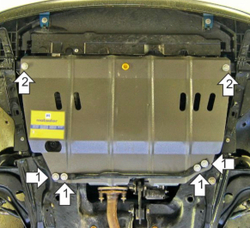 Защита стальная 2 мм двителя и кпп для Citroen C3 Picasso; Peugeot 207 Motodor.71603