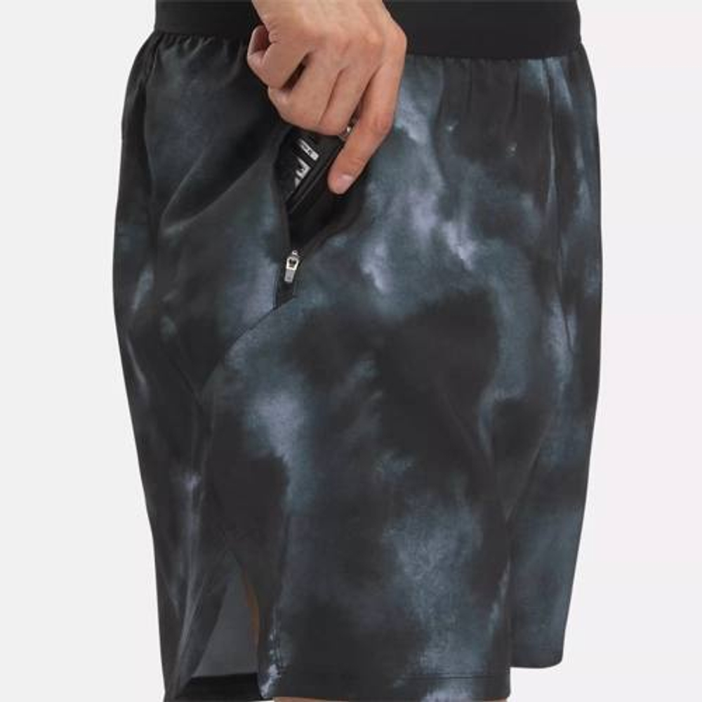 Шорты мужские Reebok SPEED 3.0 ALLOVER PRINT SHORTS (Серо-Черные)