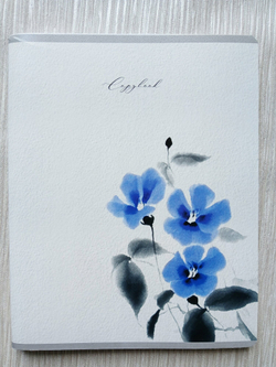 Тетрадь 96 листов А5+. "Акварельные Цветы", общая, клетка. Формат А5+ (163*203 мм). Арт.120049. С полями. Комплект 5 шт.