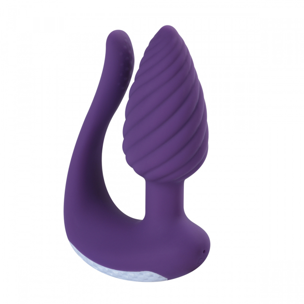 Вибромассажёр анальный римминг двойной "Spiral Anal Plug", Фиолетовый