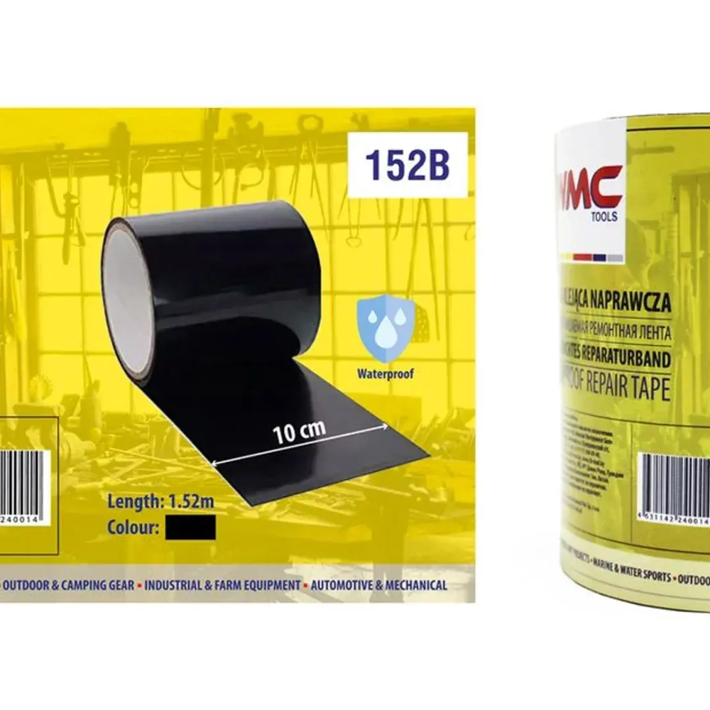 Лента водонепроницаемая ремонтная ПВХ 10смх1.52м (черная) WMC TOOLS WMC-152B