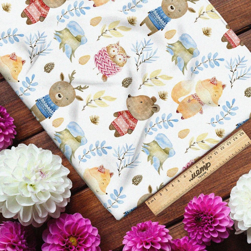 Ткань поплин нежный, модный и свежий принт