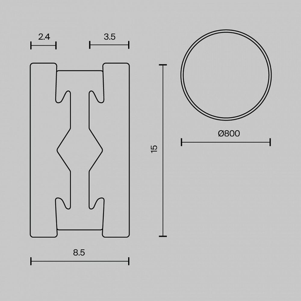 Трек накладной Maytoni Flarity TRX154-R-D800-PT