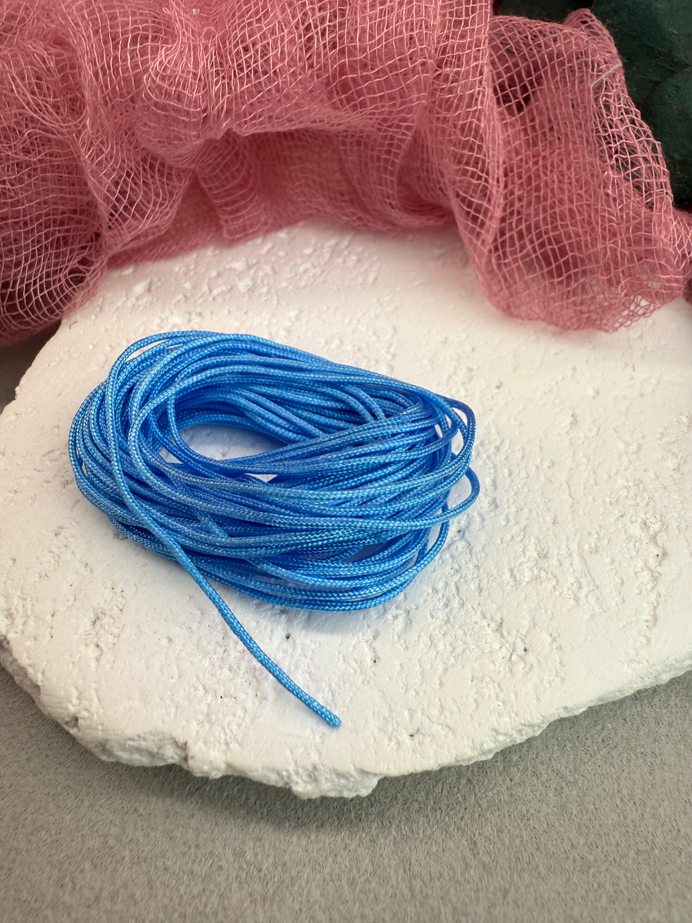 Шнур для плетения браслетов 0,8 мм, Лазурный (5 м)