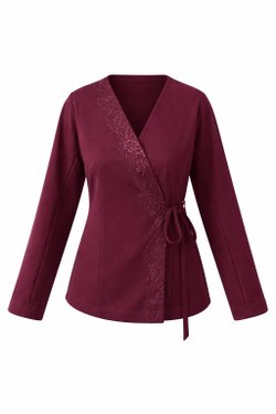 Кардиган из трикотажа джерси бургунди