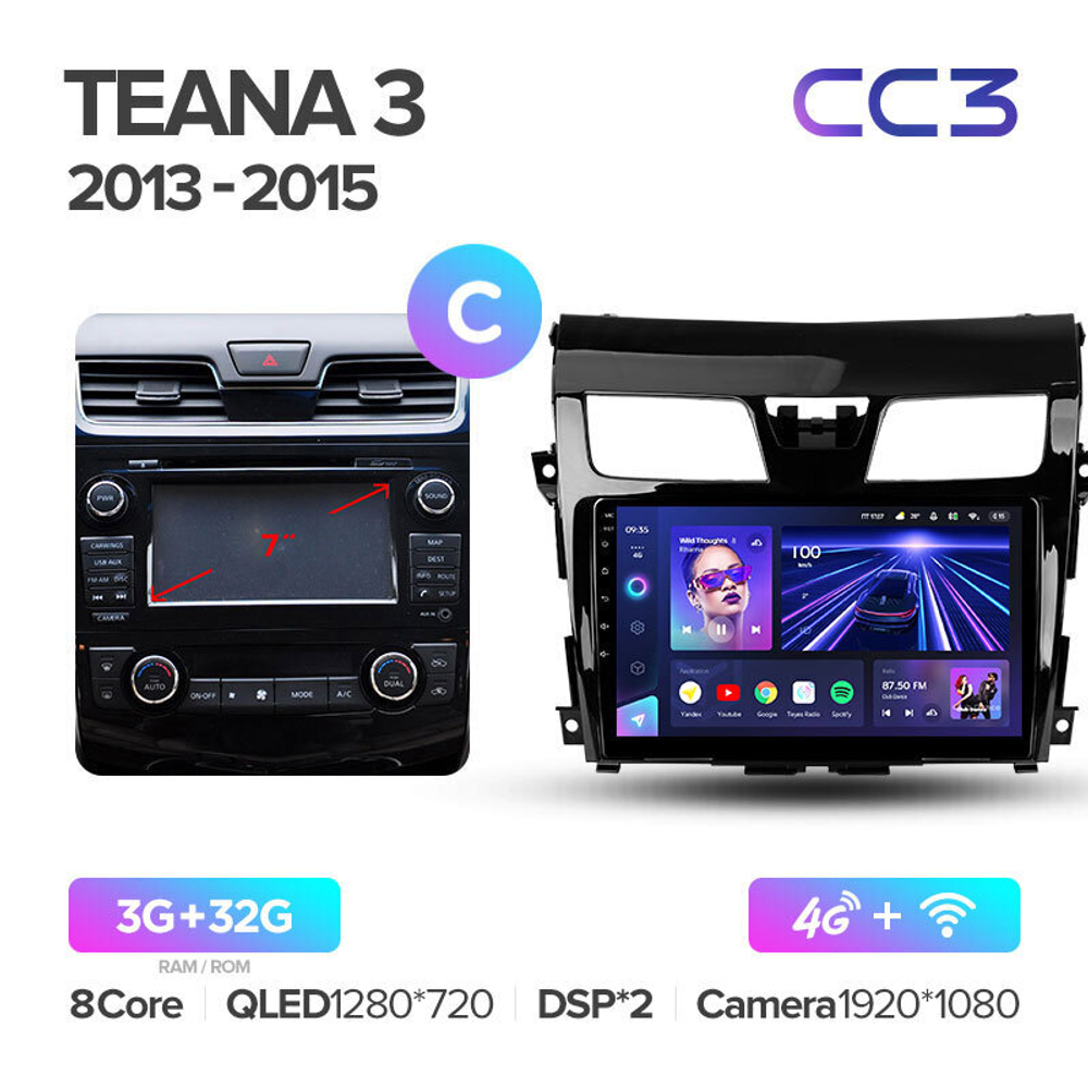 Teyes CC3 10.2" для Nissan Teana 2013-2015