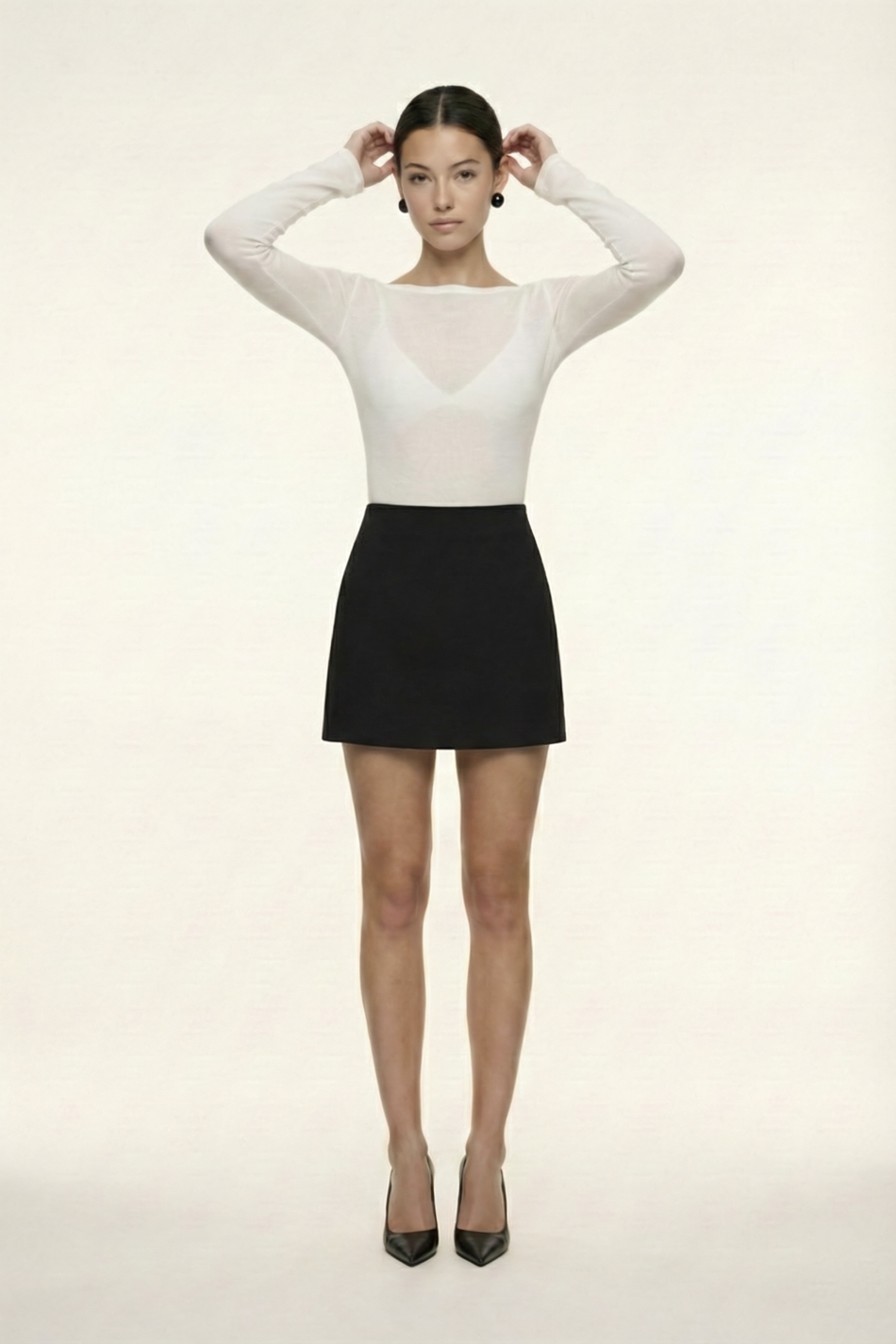 Юбка мини из костюмной ткани